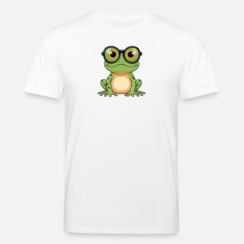 Frosch mit Brille - Stanley/Stella Unisex Bio-T-Shirt CREATOR  - Weiß