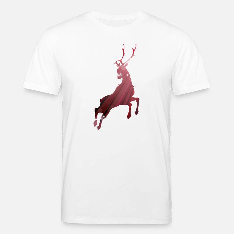 Umriss eines springenden Hirsches - Stanley/Stella Unisex Bio-T-Shirt CREATOR  - Weiß