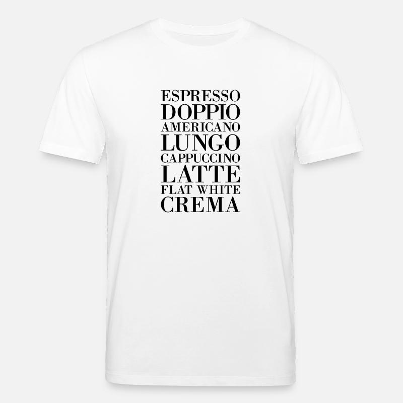 Kaffeearten Espresso Cappuccino Latte - Stanley/Stella Unisex Bio-T-Shirt CREATOR  - Weiß