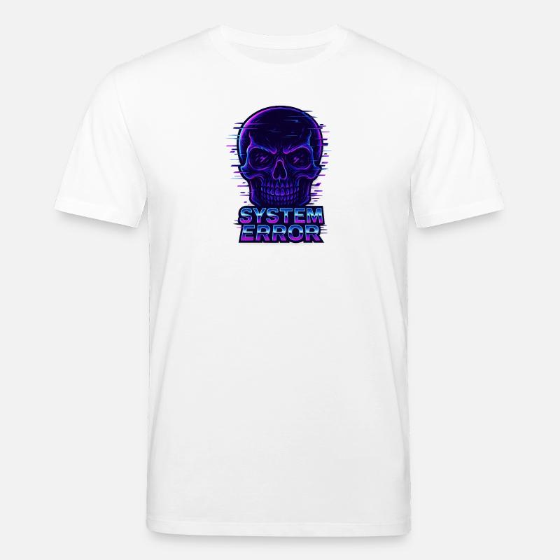 Neon Glitch Schädel mit Systemfehlertext - Stanley/Stella Unisex Bio-T-Shirt CREATOR  - Weiß