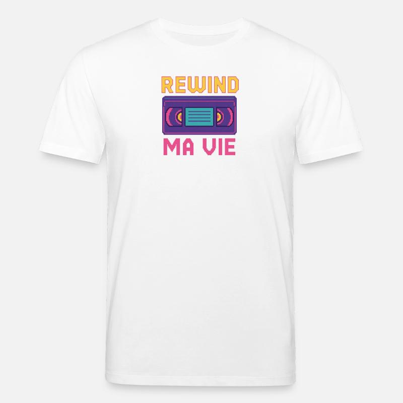 Rewind Ma Vie Cassette Retro - T-shirt bio CREATOR Stanley/Stella Unisexe - blanc