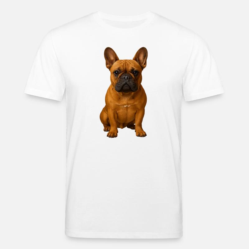 Frenchie Portrait Kraftvolle Pose - Stanley/Stella Unisex Bio-T-Shirt CREATOR  - Weiß