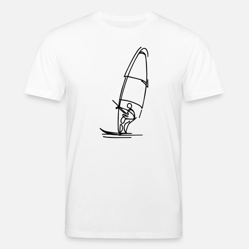 Windsurfer Drawing - Stanley/Stella CREATOR Unisex Organic T-Shirt - white