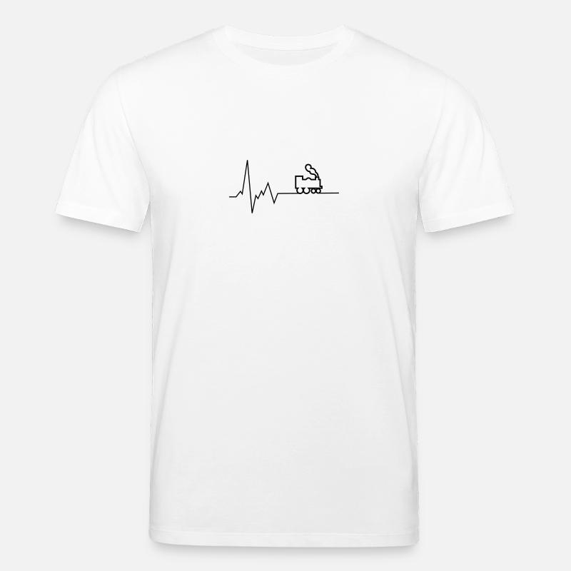 Chemin de fer Heartbeat - T-shirt bio CREATOR Stanley/Stella Unisexe - blanc