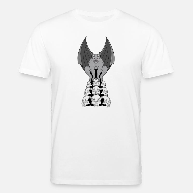 Gargoyle Dämon über Schädeln - Stanley/Stella Unisex Bio-T-Shirt CREATOR  - Weiß