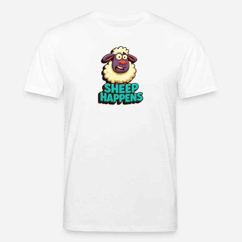 Les moutons arrivent – c’est comme ça - T-shirt bio CREATOR Stanley/Stella Unisexe - blanc