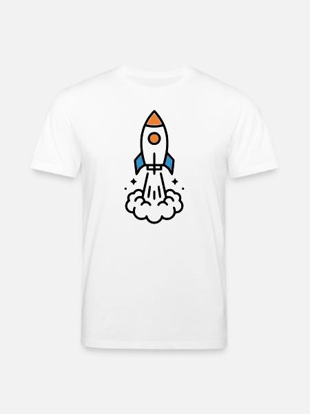 Rocket Launch Space Comic - Stanley/Stella CREATOR Unisex Organic T-Shirt - white
