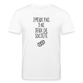 jeu de société / joueur / jouer / geek - T-shirt bio CREATOR Stanley/Stella Unisexe - blanc - Devant - Alina (178cm) & Michal (187cm)