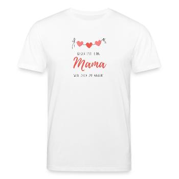 Le bonheur, c’est d’avoir une maman comme soi - Fête des Mères - T-shirt bio CREATOR Stanley/Stella Unisexe - blanc - Devant - Alina (178cm) & Michal (187cm)