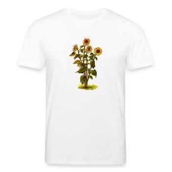 Sonnenblume - Stanley/Stella Unisex Bio-T-Shirt CREATOR  - Weiß - Vorne - Alina (178cm) & Michal (187cm)
