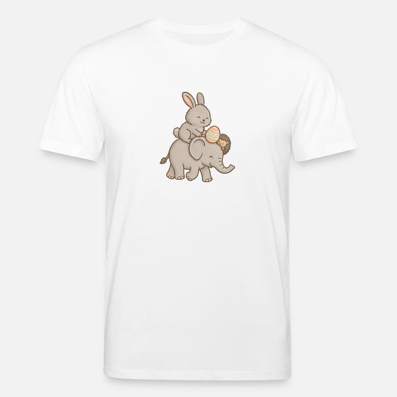 Hase reitet Elefant – Süßes Tierfreundschaft - Stanley/Stella Unisex Bio-T-Shirt CREATOR  - Weiß