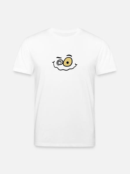 Crazy funny insane smiley face - Stanley/Stella CREATOR Unisex Organic T-Shirt - white