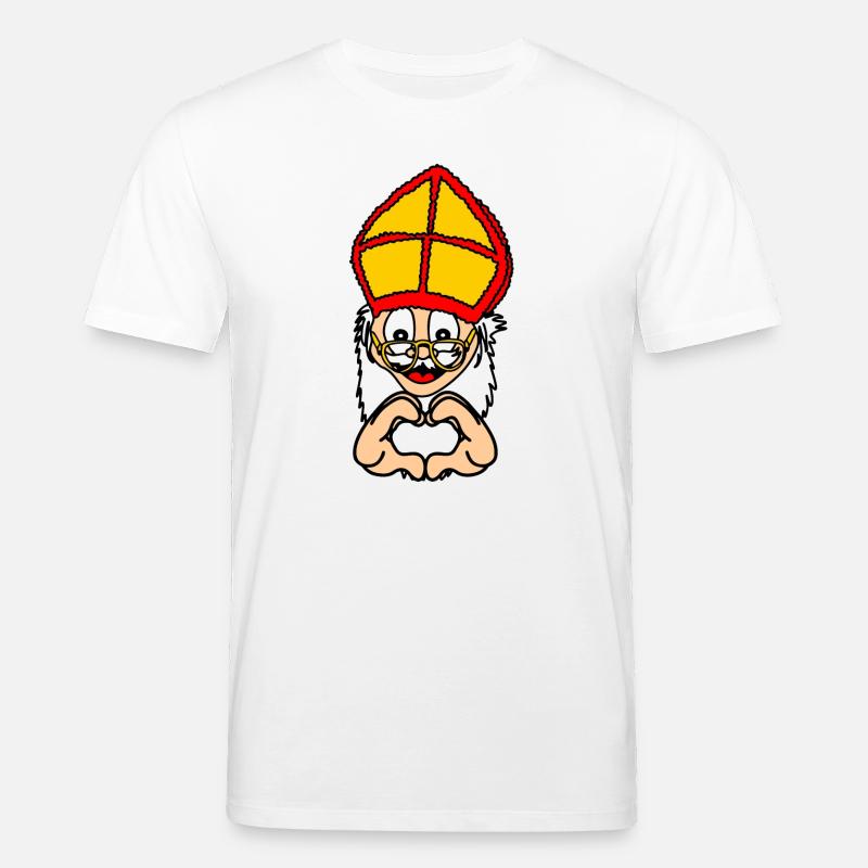 Sinterklaas mit Handgestenherz - Stanley/Stella Unisex Bio-T-Shirt CREATOR  - Weiß