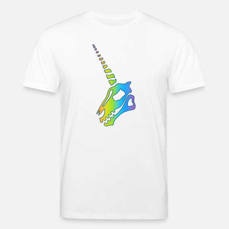 Regenbogen Einhorn Schädel - Stanley/Stella Unisex Bio-T-Shirt CREATOR  - Weiß