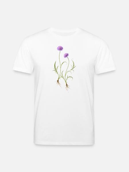 Meadow Flower Nature Illustration - Stanley/Stella CREATOR Unisex Organic T-Shirt - white
