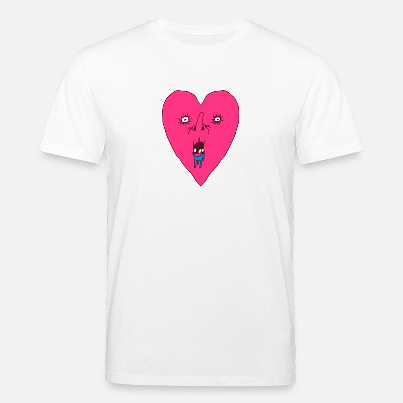 Serce Grymas - brzydka twarz serca - Ekologiczna koszulka typu unisex Stanley/Stella CREATOR  - biały
