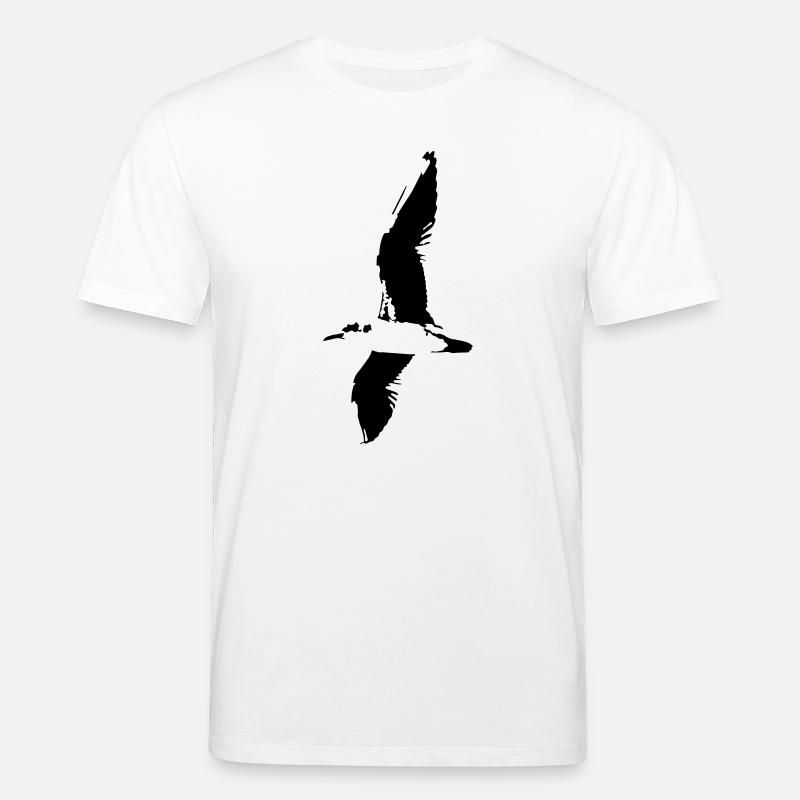 Möwe, Silhouette -T-Shirt - Stanley/Stella Unisex Bio-T-Shirt CREATOR  - Weiß