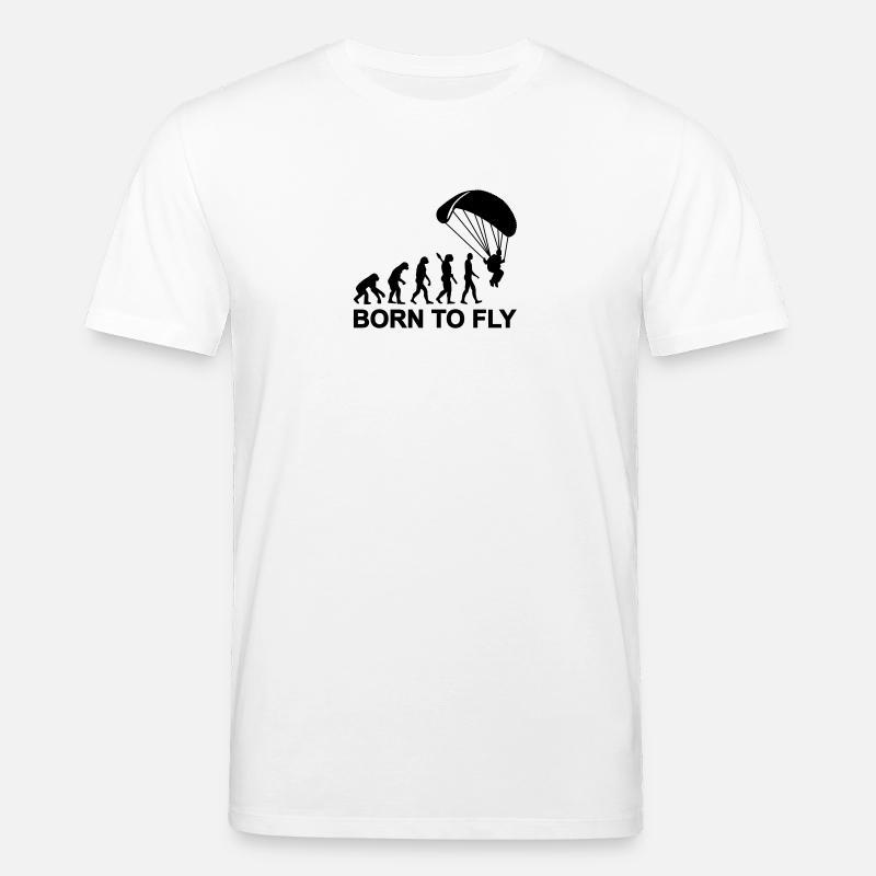 Evolution Fallschirmspringen - Stanley/Stella Unisex Bio-T-Shirt CREATOR  - Weiß