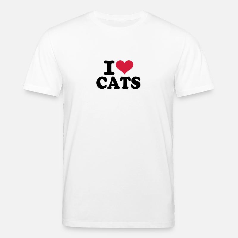 I love Cats - T-shirt bio CREATOR Stanley/Stella Unisexe - blanc