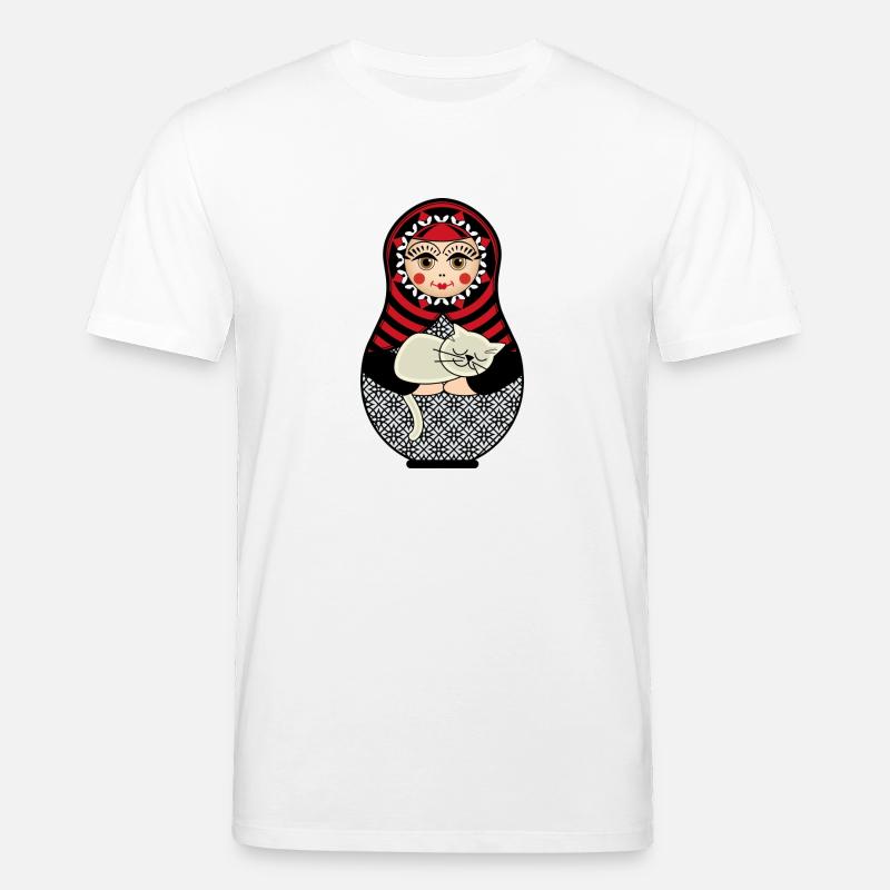 Matryoshka matryoshka poupée russe chat - T-shirt bio CREATOR Stanley/Stella Unisexe - blanc