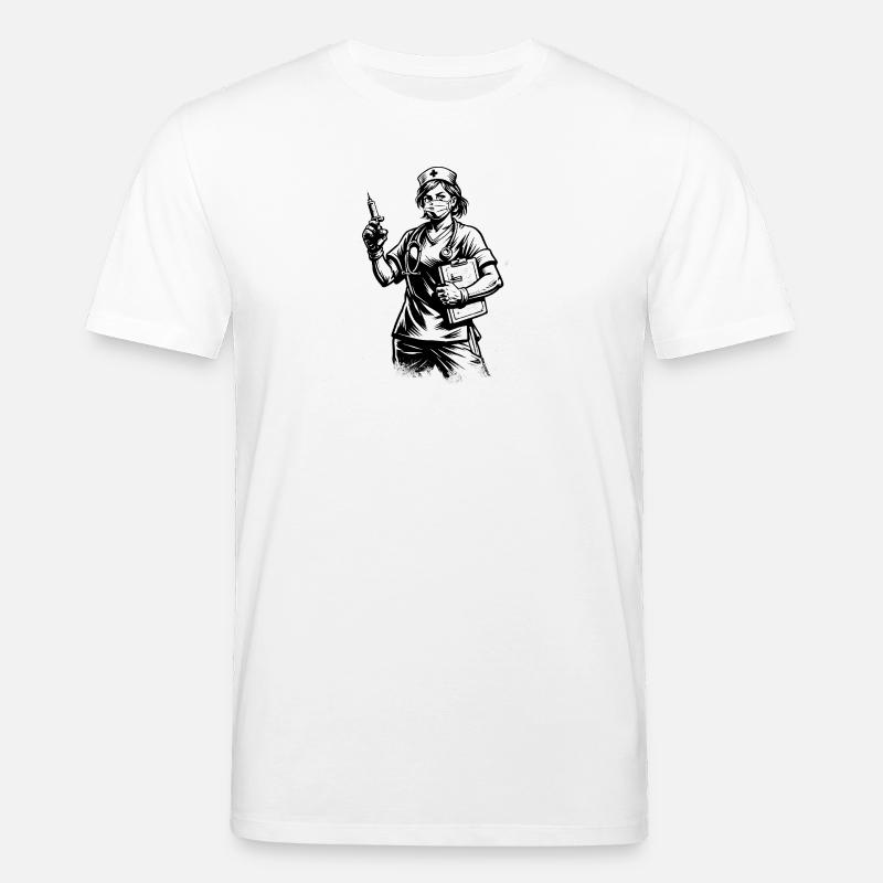 Freundliche Krankenschwester Comic Stil Schwarz We - Stanley/Stella Unisex Bio-T-Shirt CREATOR  - Weiß
