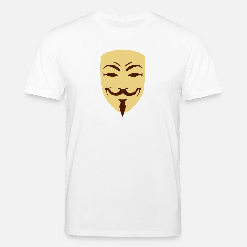 anonymous happy mask internet hack - Stanley/Stella CREATOR Unisex Organic T-Shirt - white