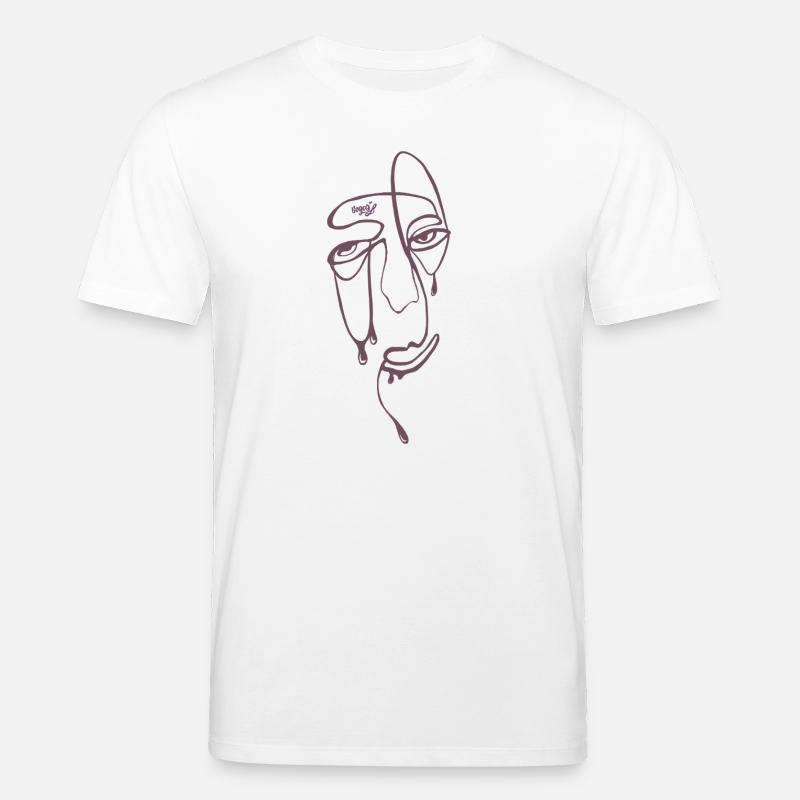Tear Lines Portrait - Stanley/Stella CREATOR Unisex Organic T-Shirt - white