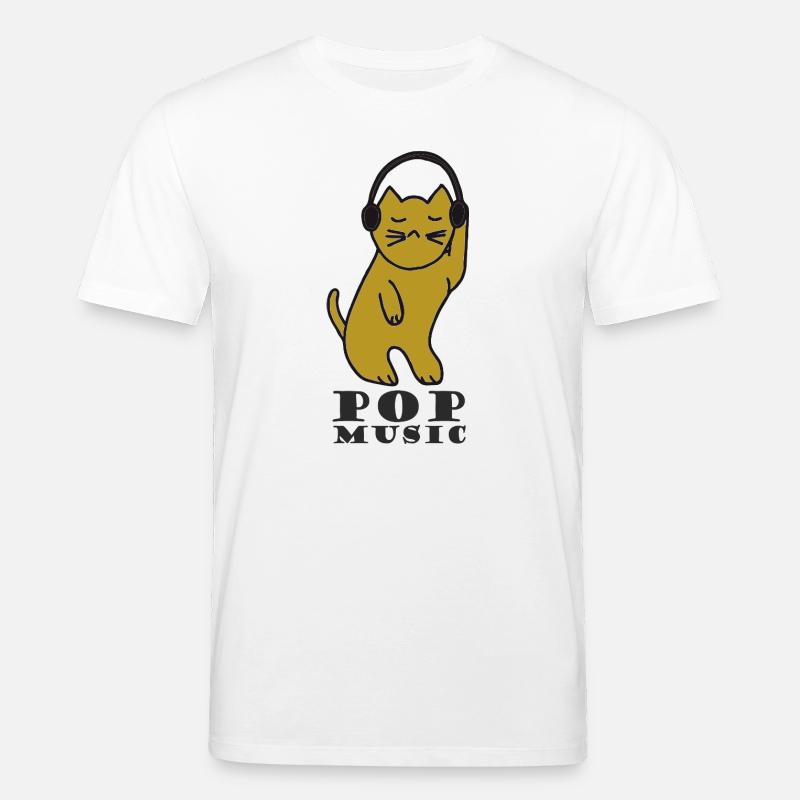DJ chat avec un casque - T-shirt bio CREATOR Stanley/Stella Unisexe - blanc
