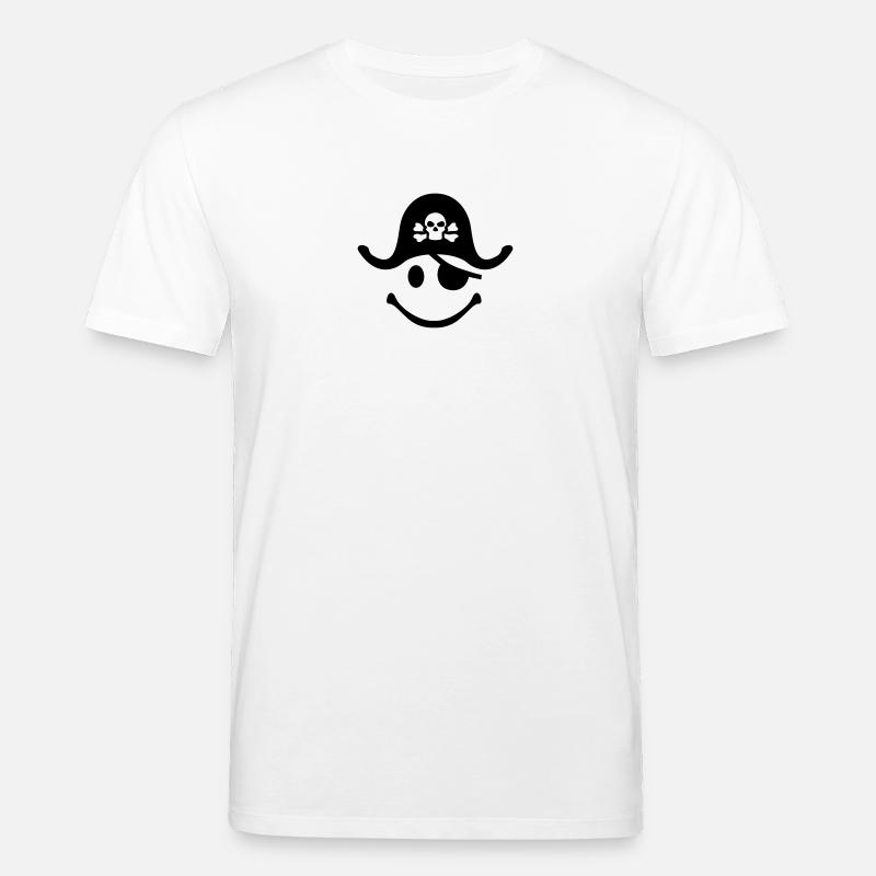 Smiley Pirate - T-shirt bio CREATOR Stanley/Stella Unisexe - blanc
