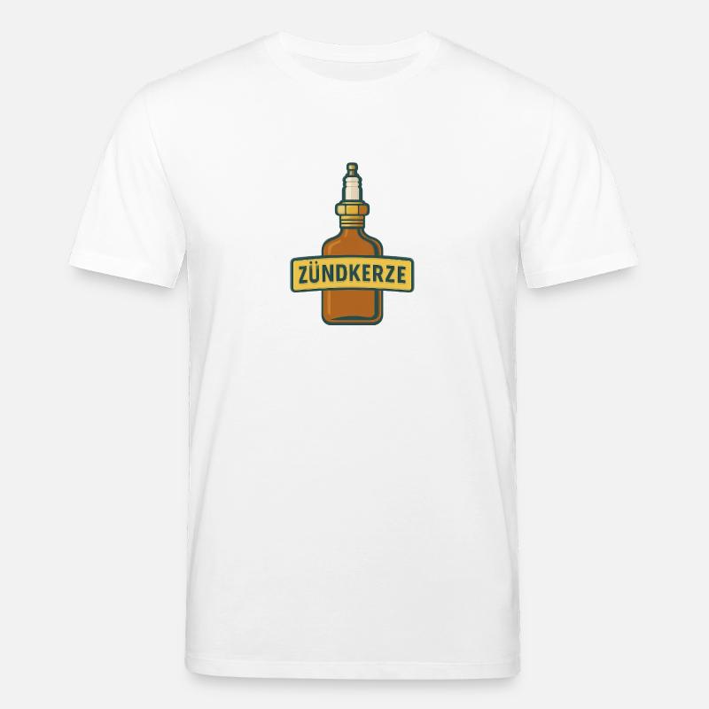 Zündkerze Schnapsflasche - Stanley/Stella Unisex Bio-T-Shirt CREATOR  - Weiß