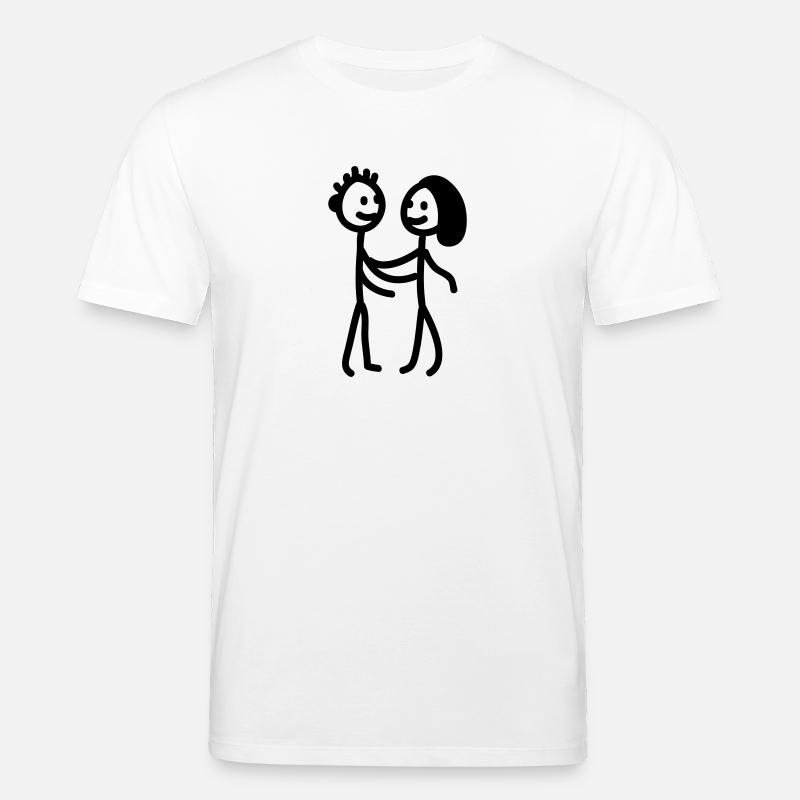 Strichmännchen Paar - line - Stanley/Stella Unisex Bio-T-Shirt CREATOR  - Weiß