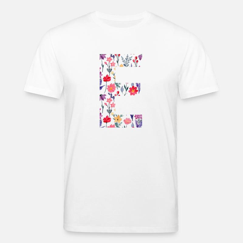 Personalisierter Blumenbuchstabe E - Geschenkidee - Stanley/Stella Unisex Bio-T-Shirt CREATOR  - Weiß