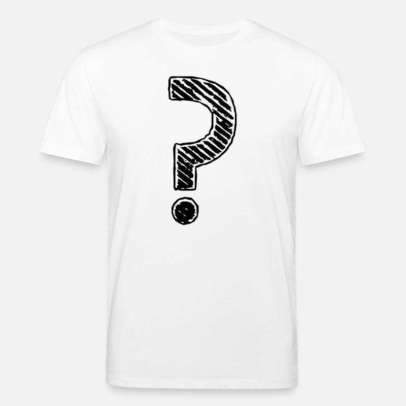 Point d'interrogation rayures regard grunge - T-shirt bio CREATOR Stanley/Stella Unisexe - blanc