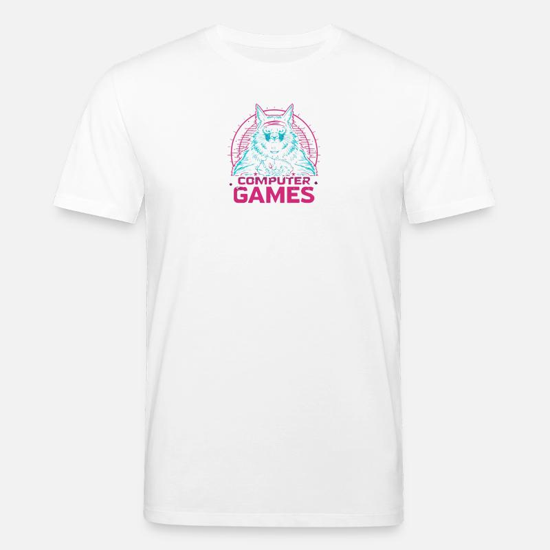 Games Logo mit Neon-Design - Stanley/Stella Unisex Bio-T-Shirt CREATOR - Weiß