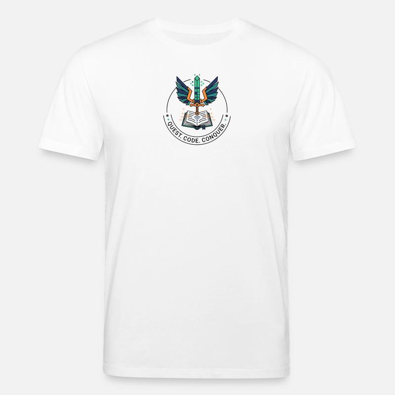 Quest. Code. Conquer Emblem - Stanley/Stella Unisex Bio-T-Shirt CREATOR  - Weiß