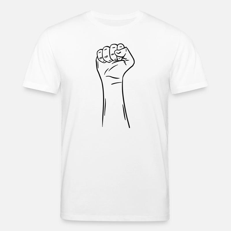main poing 2 / poing / combat / protestation - T-shirt bio CREATOR Stanley/Stella Unisexe - blanc