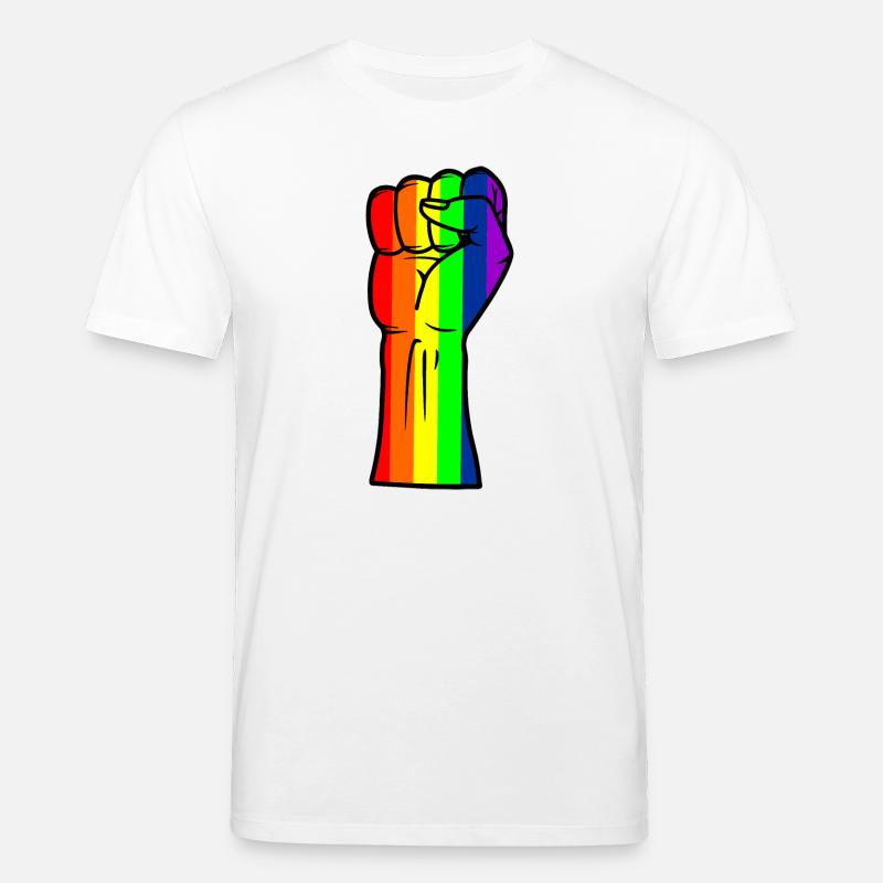 Regenbogen-Handfaust - Stanley/Stella Unisex Bio-T-Shirt CREATOR  - Weiß