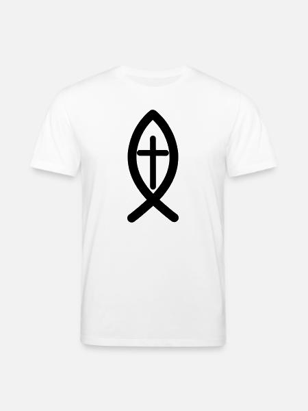 Jesus symbol - Stanley/Stella CREATOR Unisex Organic T-Shirt - white