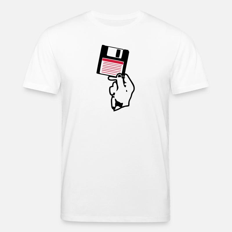 disquette disk scheibe disco main hand - T-shirt bio CREATOR Stanley/Stella Unisexe - blanc