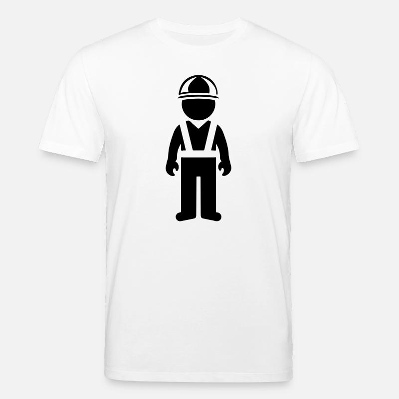 Construction worker - Stanley/Stella CREATOR Unisex Organic T-Shirt - white