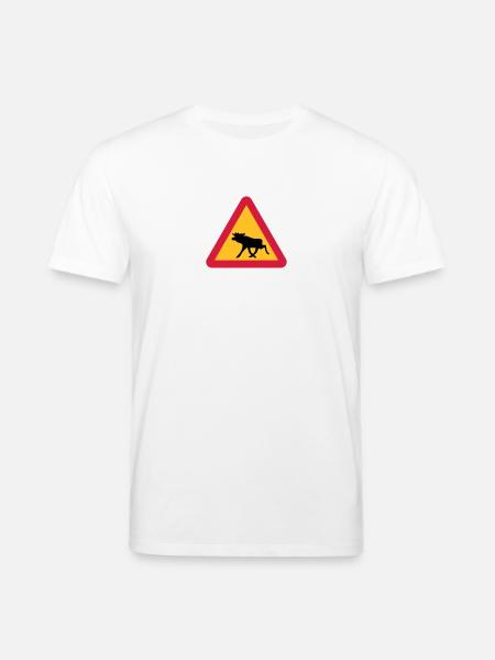 Caution Moose! - Stanley/Stella CREATOR Unisex Organic T-Shirt - white