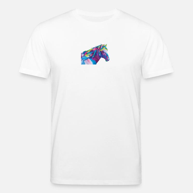 Geometrisches Regenbogenpferd - Stanley/Stella Unisex Bio-T-Shirt CREATOR  - Weiß