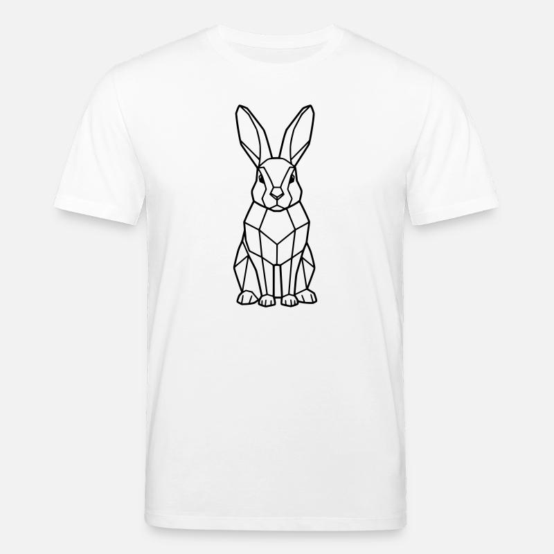 Geometrischer Hase Low Poly Outline - Stanley/Stella Unisex Bio-T-Shirt CREATOR  - Weiß