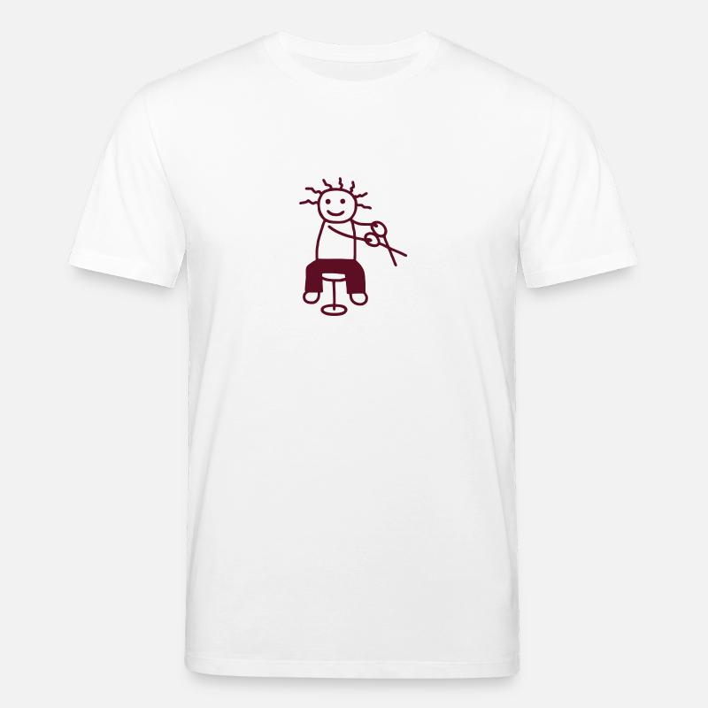 Strichmännchen mit Schere - Stanley/Stella Unisex Bio-T-Shirt CREATOR  - Weiß