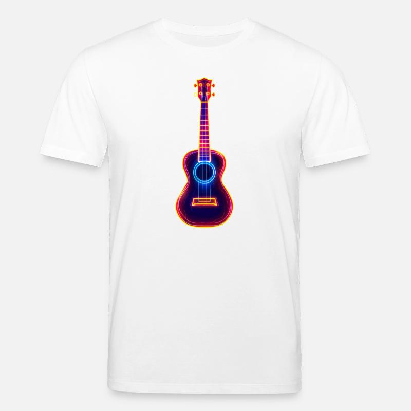 Ukulélé Synthwave rétro - T-shirt bio CREATOR Stanley/Stella Unisexe - blanc