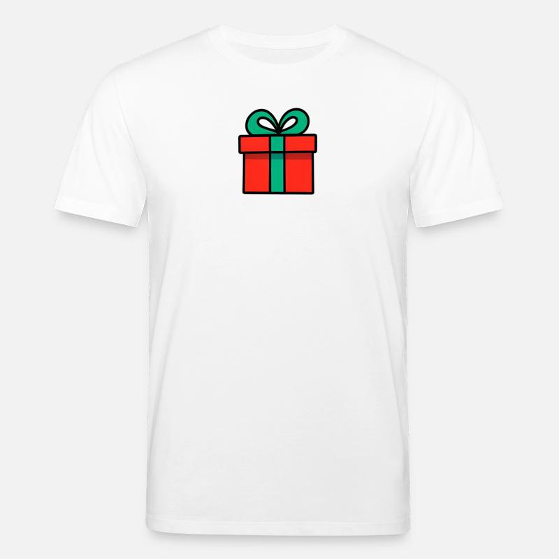 Neonrotes Geschenkbox mit Glanzband - Stanley/Stella Unisex Bio-T-Shirt CREATOR  - Weiß