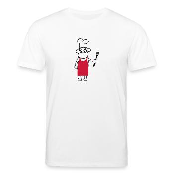 chef de cuisine - T-shirt bio CREATOR Stanley/Stella Unisexe - blanc - Devant - Alina (178cm) & Michal (187cm)