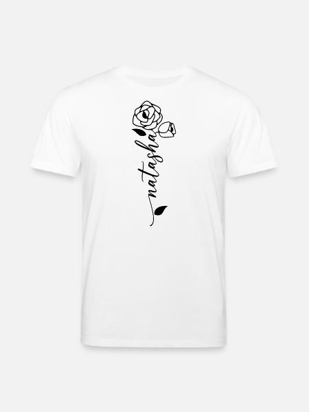 Natasha Surname First Name Name Flower - Stanley/Stella CREATOR Unisex Organic T-Shirt - white