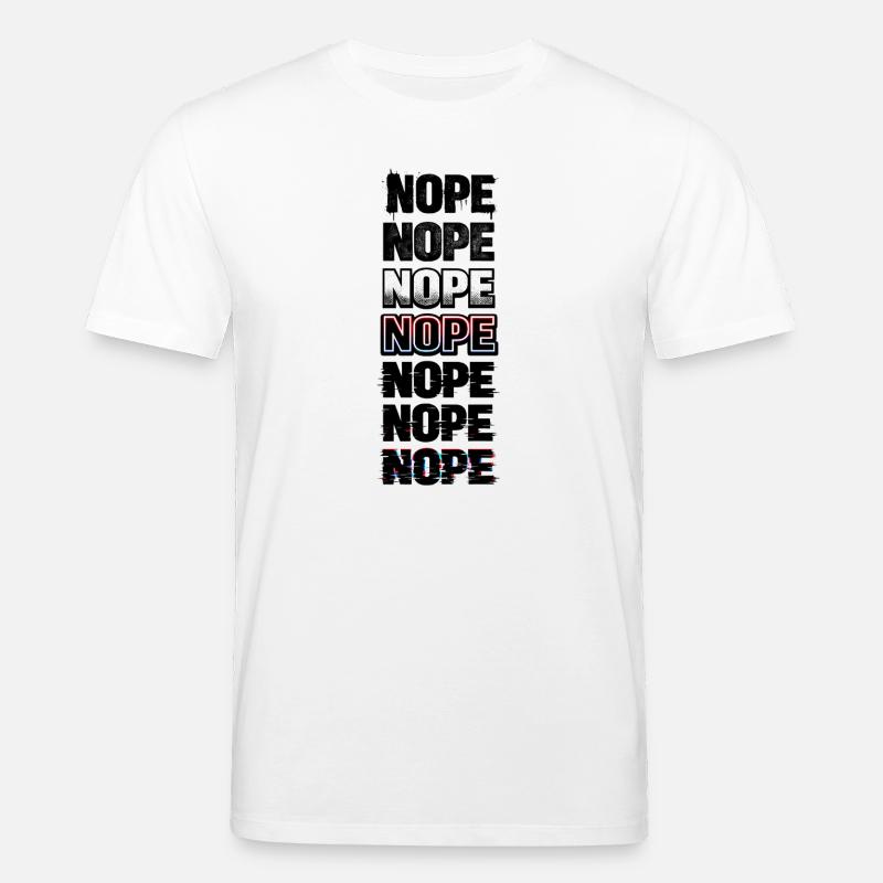 Nein, Neon-Glitch-Textstack - Stanley/Stella Unisex Bio-T-Shirt CREATOR  - Weiß