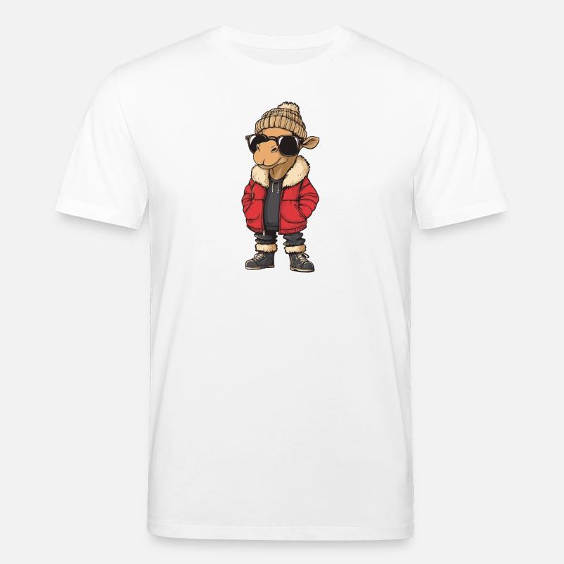 Kamel Winter Comic - Stanley/Stella Unisex Bio-T-Shirt CREATOR  - Weiß